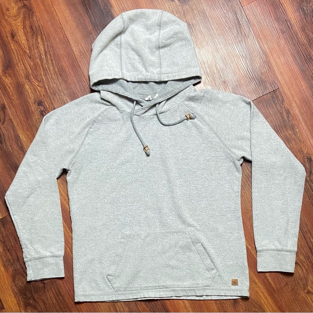 Tentree Basic Heather Grey Hooded Drawstring Swea… - image 2